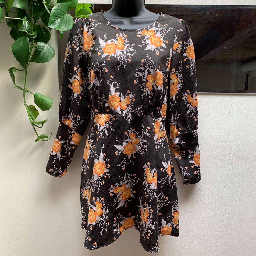 Free People | Black & Orange Floral Dress | 2